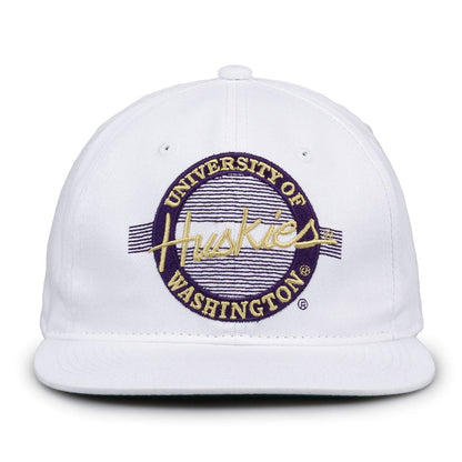 Retro Circle Snapback - White