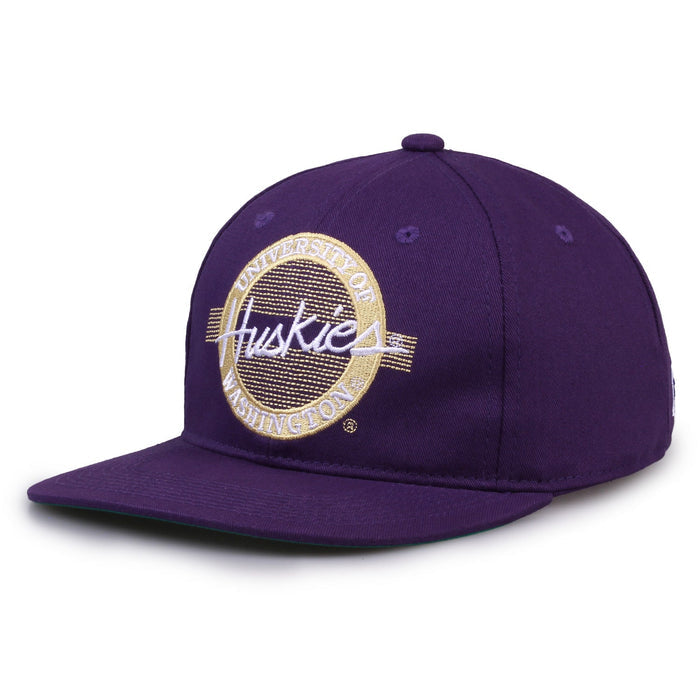 Washington Huskies Retro Circle Snapback - Purple, alternate view 1