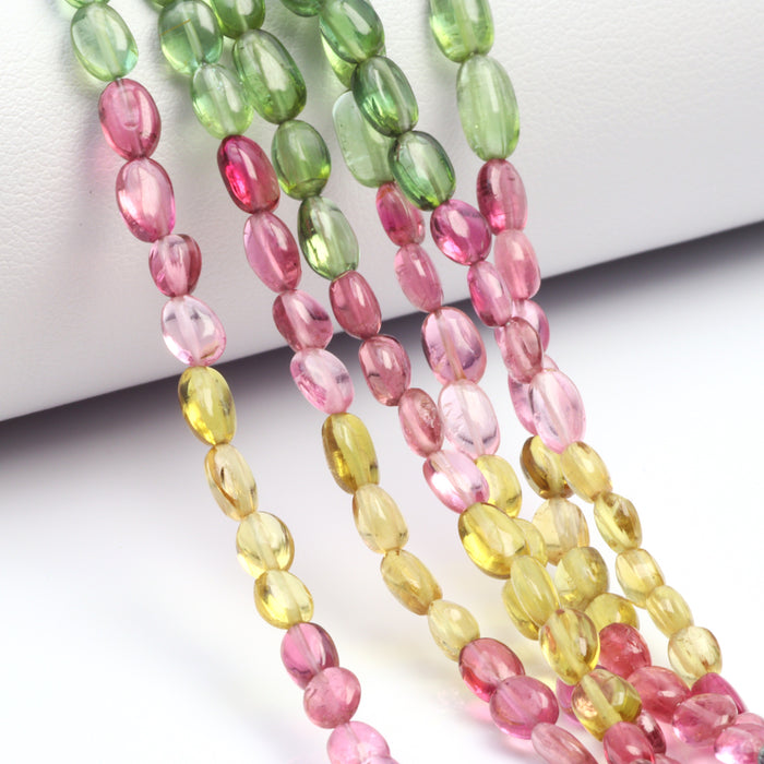 Watermelon Tourmaline 6x4mm Smooth Ovals