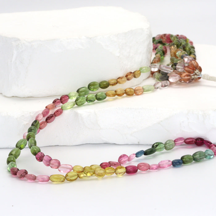 Watermelon Tourmaline 6x4mm Smooth Ovals