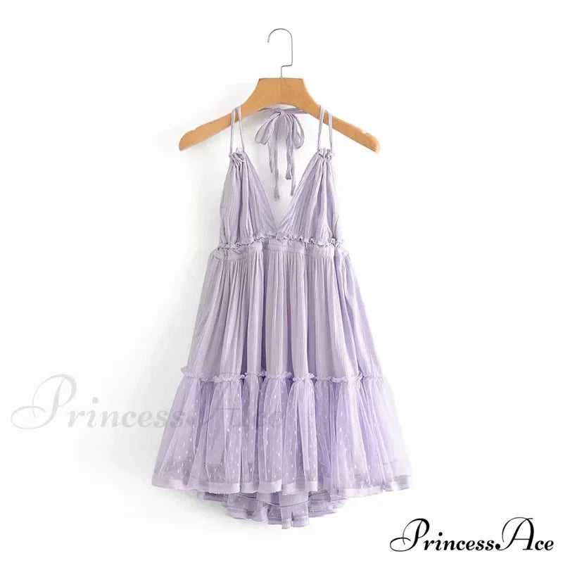 Weekend Getaway Stylish Linen Skater Dress Purple / S Casual Dresses