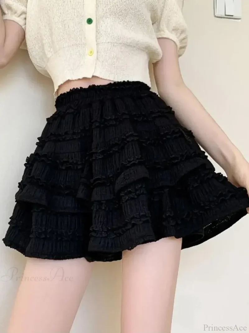 White Lace Spring Cake Skirt skirts-250223