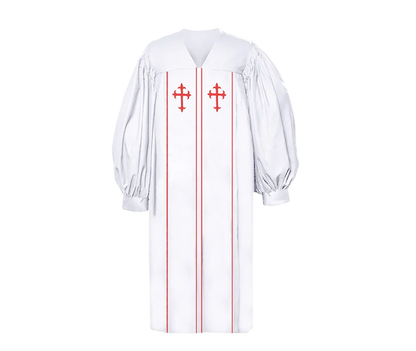 White Pulpit Robe with Trims