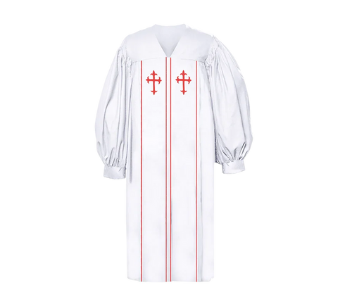 White Pulpit Robe with Trims