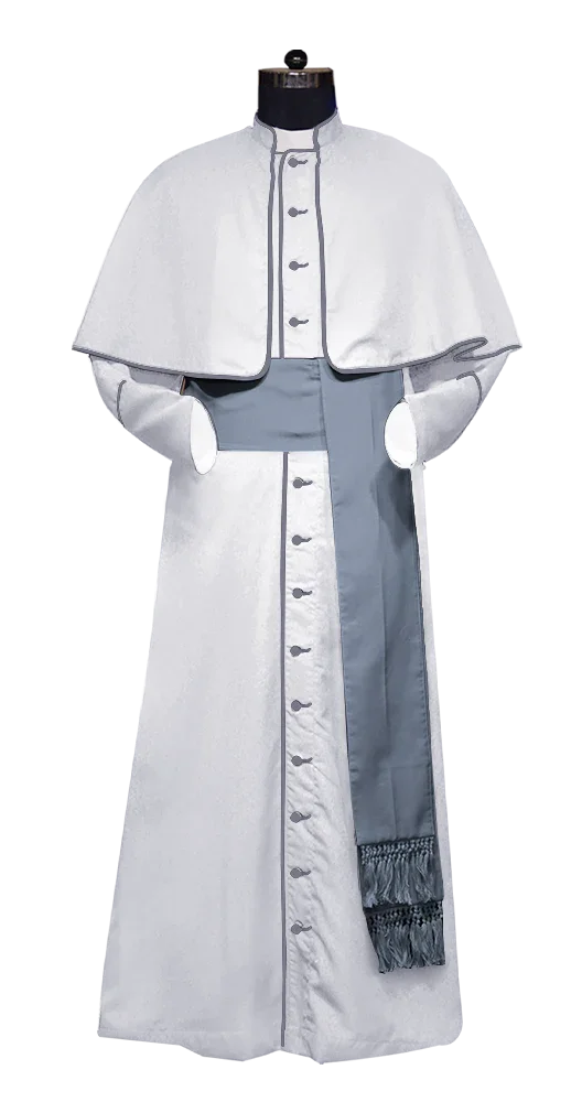 White Roman Cassock with trims