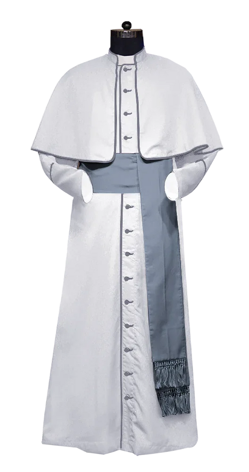 White Roman Cassock with trims