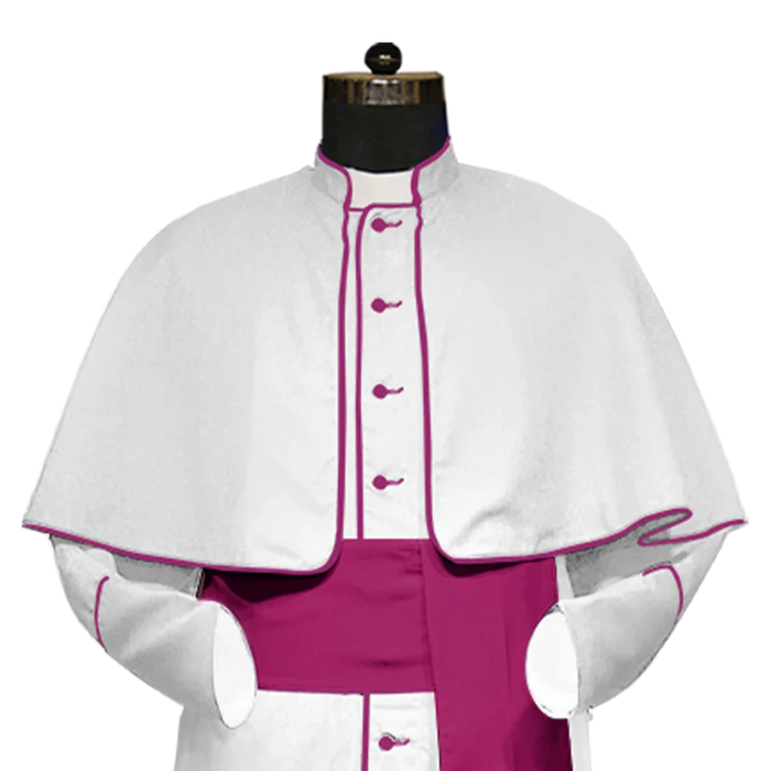 White Roman Cassock with trims