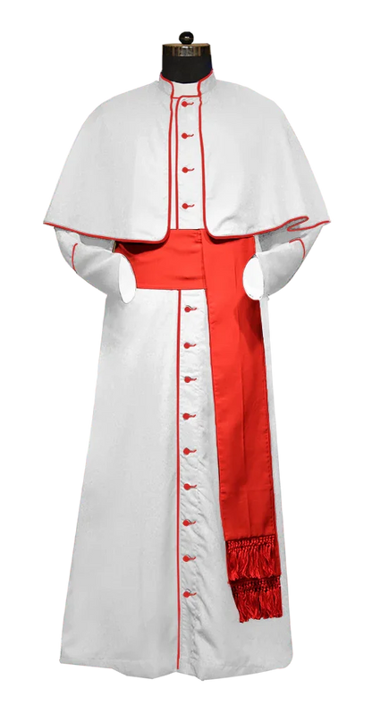 White Roman Cassock with trims