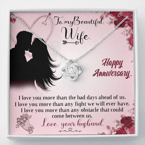 Wife Anniversary Gift From Husband - The Love Knot Necklace: Happy Anniversary