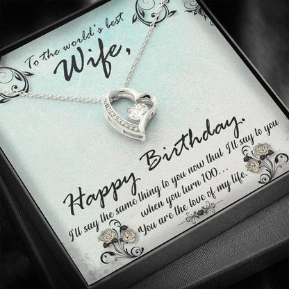 Wife Gift From Husband - Forever Love Heart Necklace: Happy Birthday