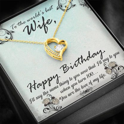 Wife Gift From Husband - Forever Love Heart Necklace: Happy Birthday