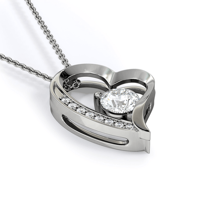 Wife Gift From Husband - Forever Love Heart Necklace: I Didn't Choose You, My Heart Did...