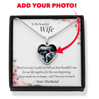 Wife Gift From Husband - Luxury Heart Pendant Necklace: You've made me so happy...
