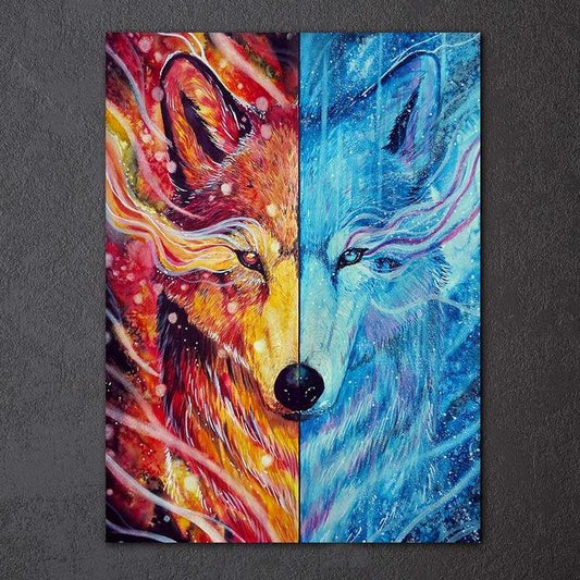 Wolf Fire Ice by Scandy Girl 1-Piece Canvas Painting