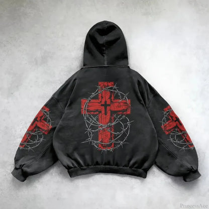 Y2K Mysterious Patchwork Zipper Hoodie