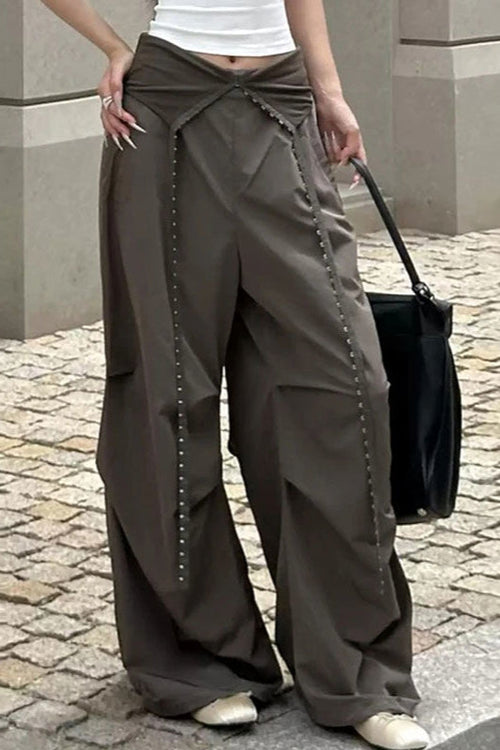Y2K Retro Cuffed Button Cargo Pant