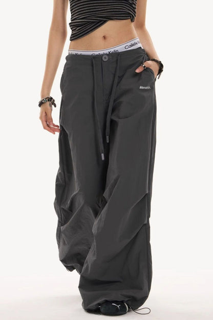 Y2K Retro Grey Military Cargo Pant