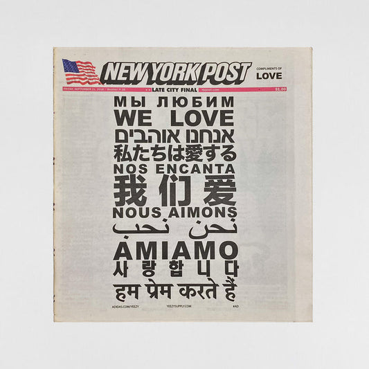 Yeezy 2018 New York Post 'We Got Love' Newspaper