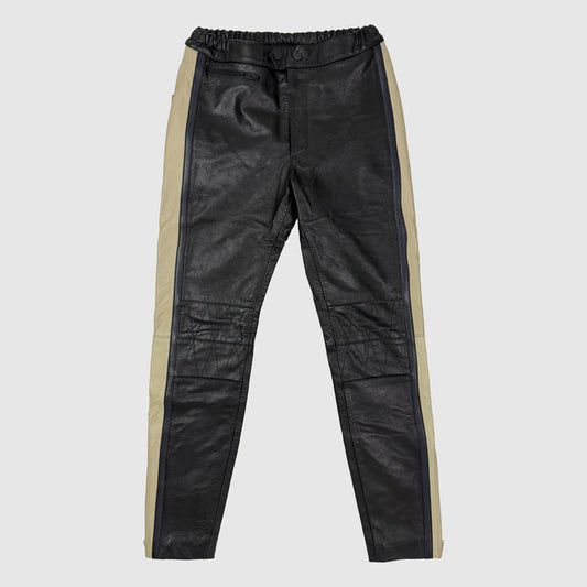 Yeezy Season 5 Unreleased Leather Biker Pants In Ink