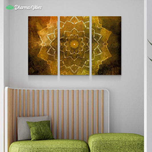 Yellow Flower by McAshe 3-Piece Canvas