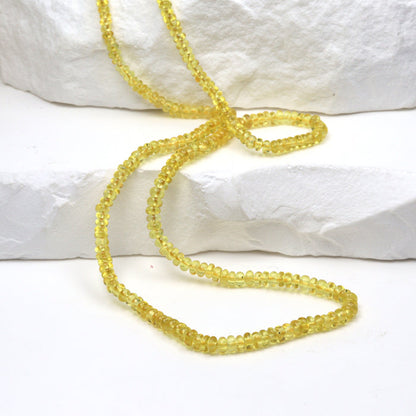 Yellow Sapphire 2.5mm - 3.0mm Smooth Rondelles Bead Strand