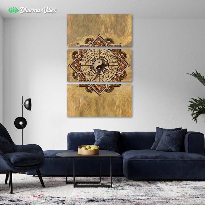 YinYang Zodiac by McAshe 3-Piece Canvas